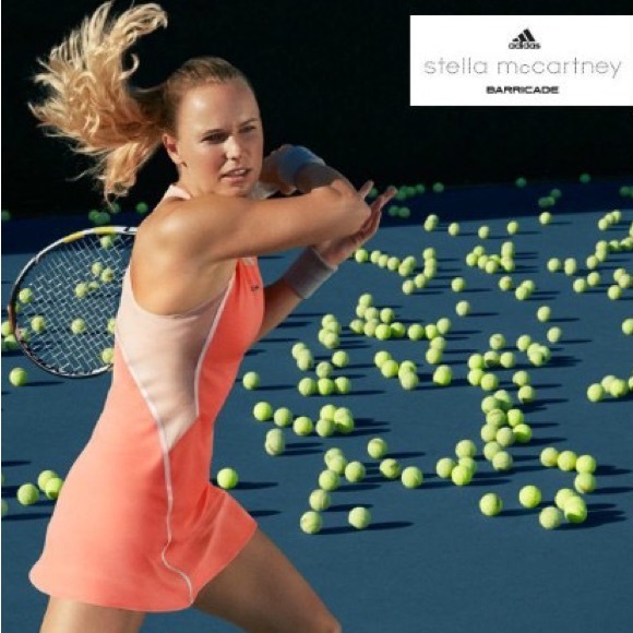 👋NWOT Adidas by Stella McCartney Barricade Dress Australia Open 2016 Coral - Picture 1 of 13